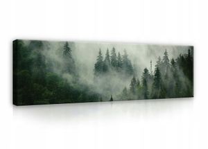 Leinwandbild Wald Natur 145x45 cm XXL Landschaft  Panorama Schlafzimmer Wohnzimmer Canvas Bilder Wandbilder Kunstdruck Wand Bild auf Leinwand Aufhängefertig
