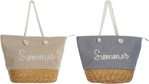 Damen Handtasche Home ESPRIT Blau Beige natürlich 52 x 16 x 33 cm (2 Stück) Damen Handtasche Home ESPRIT Blau Beige natürlich 52 x 16 x 33 cm (2 Stück)