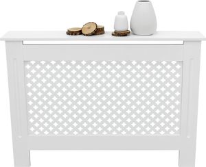 ECD Germany Heizkörperverkleidung mit Wabenmuster 112x19x82 cm, Weiß, aus MDF lackiert für Schlafzimmer Wohnzimmer ECD Germany Heizkörperverkleidung mit Wabenmuster 112x19x82 cm, Weiß, aus MDF lackiert für Schlafzimmer Wohnzimmer