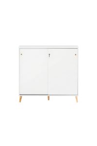 Möbelpartner Aktenschrank Jaguar Large | HxBxT 92,6x100x41cm | 2 Fächern & 2 abschließbare Schiebetüren | Weiß