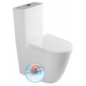 TURKU Kombi WC erhöht, spülrandlos,Abgang senkt./waager., Weiß