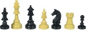 Schachfiguren beige/schwarz KH 74 mm, Staunton Form, ohne Filzsockel