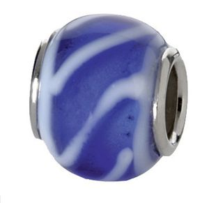 CEM Beads Glaskugel blau 925/-Silber CD703