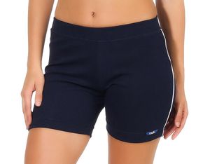 Damen Sport Shorts Hotpants kurz Baumwolle Radler Fitness, Dunkelblau L