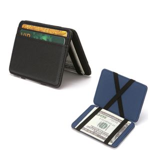 Mini Geldbörse, Mini Portemonnaie, Leder Magic Wallet Münzfach Schlanke Magische Männliche Brieftasche Kredit Bankkartenetui (Schwarz)