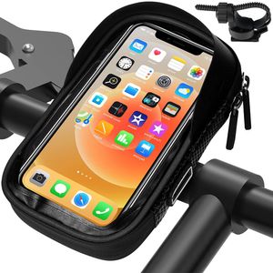Wasserdicht Handyhalterung Handyhalter Fahrrad Lenkertasche 360°Drehbarem Outdoor Fahrradhalterung Handy Halterung Halter Fahrradlenker Tasche Fahrradtasche mit Regenhaube für 7 Zoll Smartphone GPS ,Black