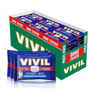 VIVIL Extra Strong Pfefferminz Pastillen ohne Zucker | 26 x 3er Pack