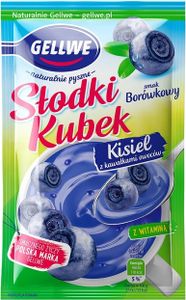Gellwe Słodki Kubek Kisiel Z Kawałmi Owoców O Taku Blueberry 28 G