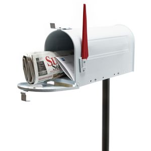 US Mailbox Briefkasten Amerikanisches Design weiß mit passendem Standfuß