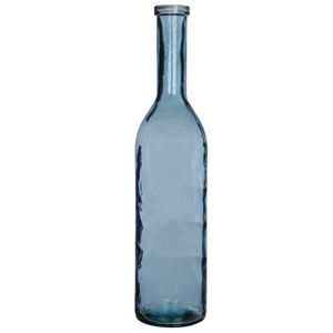 Mica Decorations Rioja Glasflasche - H100 x Ø21 cm - Recyceltes Glas - Hellblau