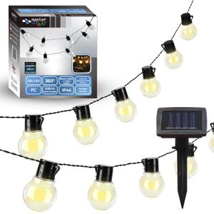 MasterLED Solar Lichterkette 10 Glühbirnen – 3000K Warmweiß – 355 cm IP44 – Dämmerungssensor Garten Deko – Außenbeleuchtung MasterLED Solar Lichterkette 10 Glühbirnen – 3000K Warmweiß – 355 cm IP44 – Dämmerungssensor Garten Deko – Außenbeleuchtung
