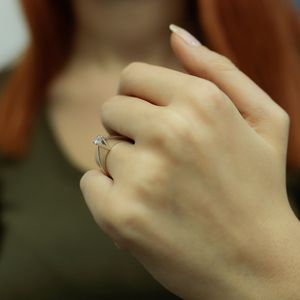 0,27 Carat Solitär Diamantring 14 Karat Weißgold - 51 (16,20 mm)