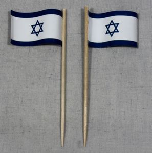 Party-Picker Flagge Israel Papierfähnchen in Spitzenqualität 25 Stück Beutel
