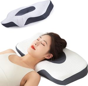 Nackenkissen, Nackenstützkissen, Kopfkissen, Seitenschlafer, Rückenschlafer, Bauchschlafer, Orthopädisches Kissen, Memory Foam, 56*32*9.3cm