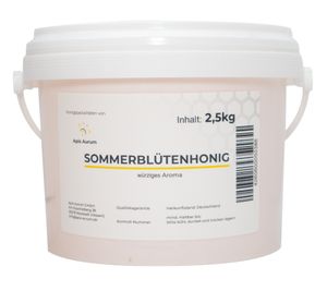Deutscher Sommerblütenhonig - 2,5kg - Honig aus den Blüten des hessischen Sommers
