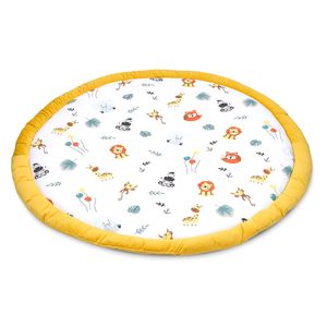 Podlahový polštář dětský 100 cm - útulný rohový dětský pokoj podlahová matrace kulatá prolézací deka pro dítě polstrovaná pro safari