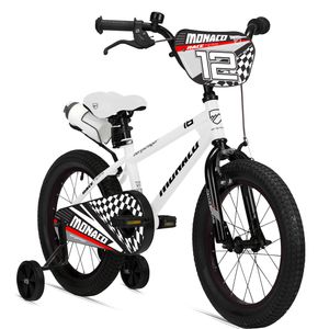 Bergsteiger Monaco 12 Zoll Kinderfahrrad, geeignet für 3 und 4 Jahre, BMX, Stützräder, Rücktrittbremse, Trinkflasche, Kettenschutz