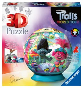 Ravensburger 3D Puzzle 11169 - Puzzle-Ball Trolls - 72 Teile - Puzzle-Ball Trolls-Fans ab 6 Jahren