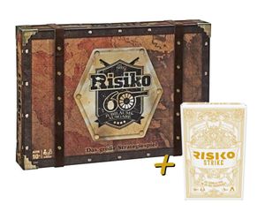 Hasbro Risiko BUNDLE - 60 Jahre Jubiläums-Ausgabe + Strike Kartenspiel Strategiespiel