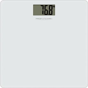 ProfiCare® elektrische Personenwaage mit Glasoberfläche | Messbereich 5–180 kg & großem LCD-Display | mit Step-On-Automatik | PC-PW 3122 weiss
