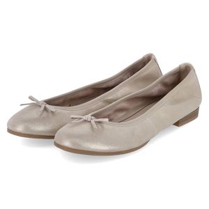 Tamaris Damen Ballerina klassisch Schleife Leder 1-22116-41, Größe:38 EU, Farbe:Beige