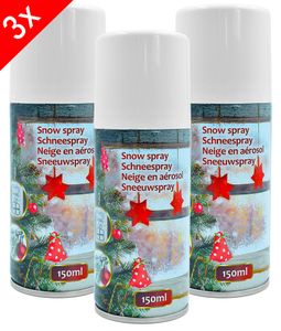 3x Kunstschnee - Spraydose mit Dekoschnee - Schneespray zum Dekorieren zu Weihnachten - Sprühschnee Snowspray Fensterspray Schnee Spray Deko Schnee (03 Stück - 150ml/Schnee)