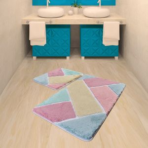 Bosdela Badezimmerteppich Set - 60x100 cm + 50x60 cm (2-teilig)Colorful