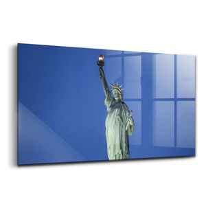 Velký obraz na skle - Jeden kus - NástěnnáImitaceace - Skleněné obrazy - 140x70 - Empire State Building New York