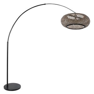 Steinhauer - stojací lampa - Sparkled Light - černá - bambusový kov - oblouková lampa - E27 - 7508ZW