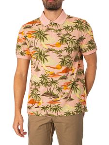 GANT Poloshirt mit Hawaii-Print, Rosa M