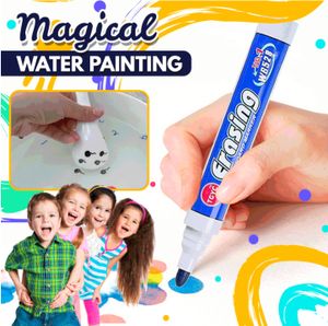 10 Stück Magisches Wasser Stift zum Malen PVC ungiftig Whiteboard löschbarer Markierungsstift Wasserlöschstift, rot