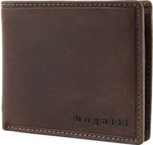 bugatti Leder Geldbörse Hunter RFID Coin Wallet with Flap 8CC Brown braun