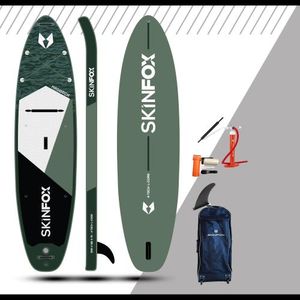 SKINFOX HADDOCK CARBON-SET (335x80x15)  4-TECH L-CORE SUP Paddelboard gruen - Farbe: gruen - Groesse: Board,Bag,Pumpe