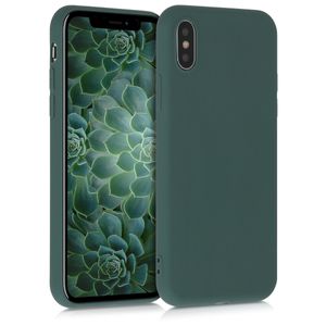 kwmobile Hülle kompatibel mit Apple iPhone X - Hülle Silikon - Soft Handyhülle - Handy Case in Blaugrün