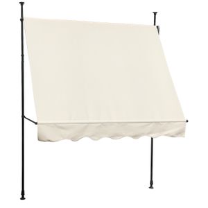 SVITA Klemmmarkise Balkonmarkise Sonnenschutz Markise Handkurbel ohne Bohren 150x200 cm (BxT) Beige