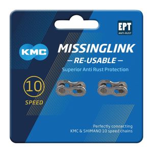 KMC Missinglink 10R 10R EPT für Ketten, 5,88 mm, 10-fach, silber (2er Pack)