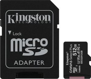 Karta Kingston micSDXC Canvas Select Plus + adapter SD, 512 GB