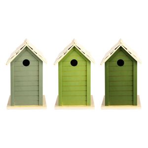 Esschert Design Grüntöne Serie Vogelhaus, farbig sortiert, verschiedene Grüntöne, hellgrün/grün/dunkelgrün, Farbwahl nicht möglich