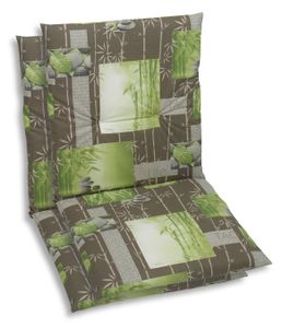 GO-DE Textil, Sesselauflage Niederlehner, 2er Set, Farbe: gruen, Maße: 98 cm x 48 cm x 5 cm, Rueckenhoehe: 52 cm