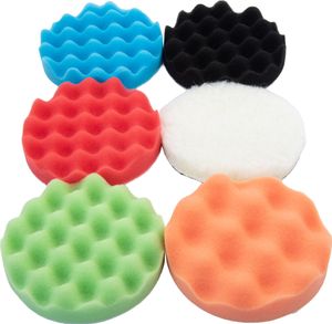 6x Polierpads Polierteller Klett Polierschwamm Polierscheibe Aufsatz 125mm Set