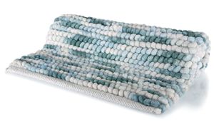 Spirella Badteppich Badematte Duschvorleger Mikrofaser Hochflor | flauschig | rutschhemmend | geeignet für Fußbodenheizung | 55x65 cm | Ocean