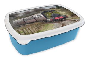 MuchoWow® Lunchbox Brotzeit Brotdose 17x11 cm Vorderansicht einer Dampflokomotive Kinder Brotzeitdose - Lunch - Kunststoff  - Brotbüchse - Sandwichbox - Lunchbox für Kinder