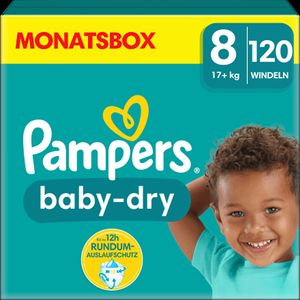 Pampers Baby dry Größe 8 (17+ kg) 120 Windeln, Monatsbox