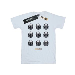 Star Wars - "The Mandalorian Helmet Pattern" T-Shirt für Jungen BI51285 (152-158) (Weiß)