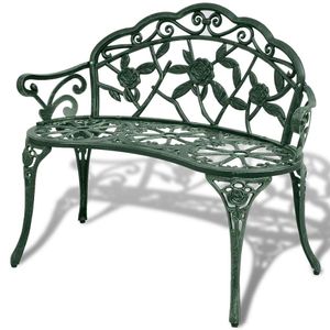 vidaXL Záhradná lavička 100 cm z liateho hliníka zelená