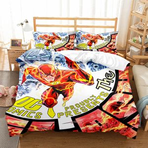 3tlg. Marvel The Flash Bettbezug Kinder 3D Druck Bettwäsche Geschenk 200 x 200 cm + 2x Kissenbezug 80 x 80 cm #01