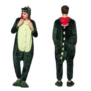 Kostium piżamy Onesie Kigurumi dla dorosłych Zielony Dinozaur XL: 175-185cm