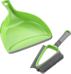 WENKO 2in1 Nass Trocken Hand Feger Kehrblech Garnitur Kehr Set Duo Hand Besen