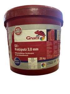 Gnatz Sil-Kratzputz  Strukturputz Siloxan Verstärkt 3,00 mm Außen Weiß 25 Kg