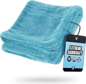 Nuke Guys Gamma Dryer S | Ultra saugstarkes handliches Trockentuch 1400 GSM in Blau 40x40cm | Fusselfrei, abgerundete sanfte Fasern, kratzerfrei | Premium Mikrofasertuch für Auto Motorrad Fahrrad